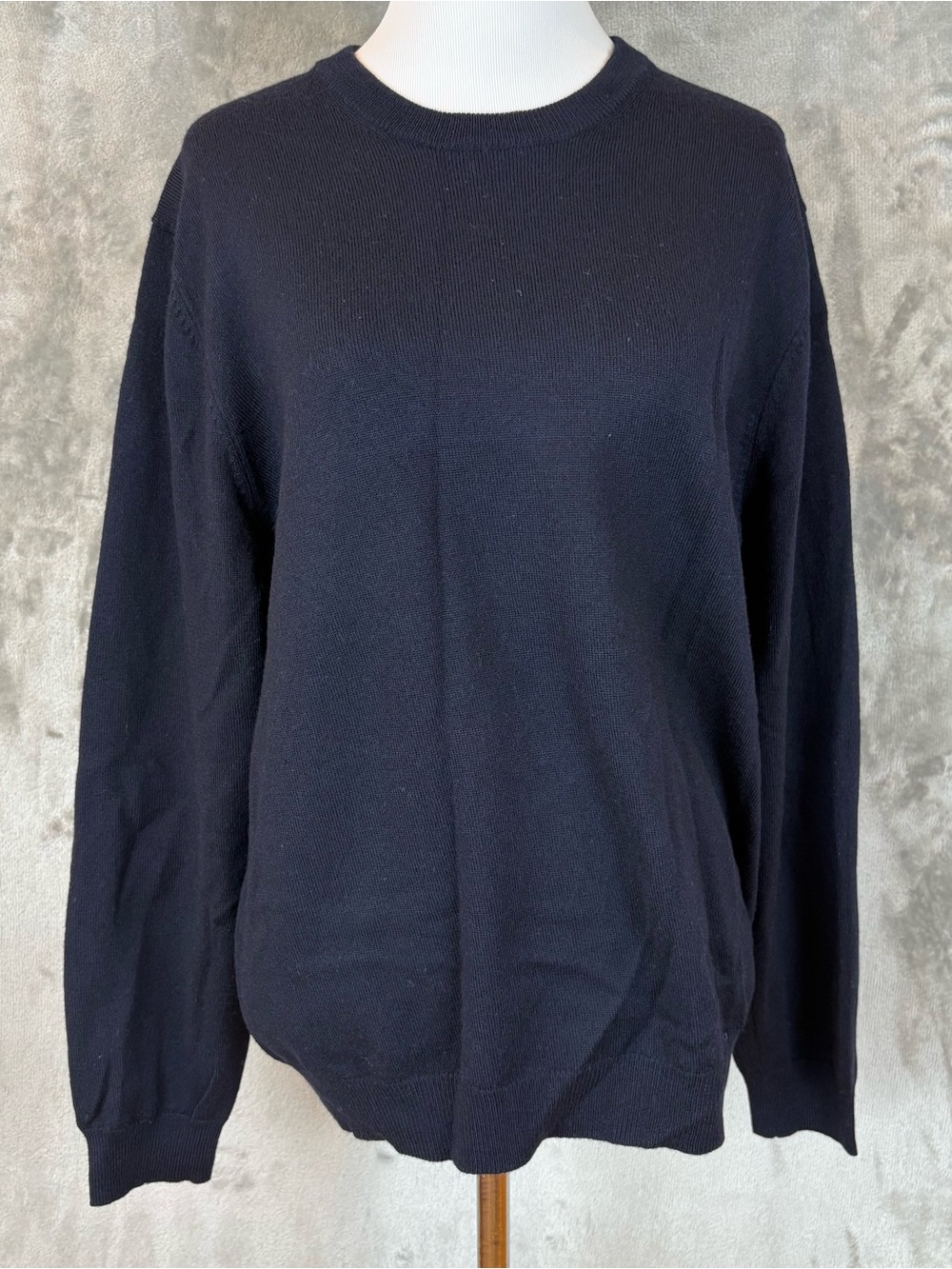 Brooks Brothers Women's Navy Blue Merino Wool Crewneck Sweater Large